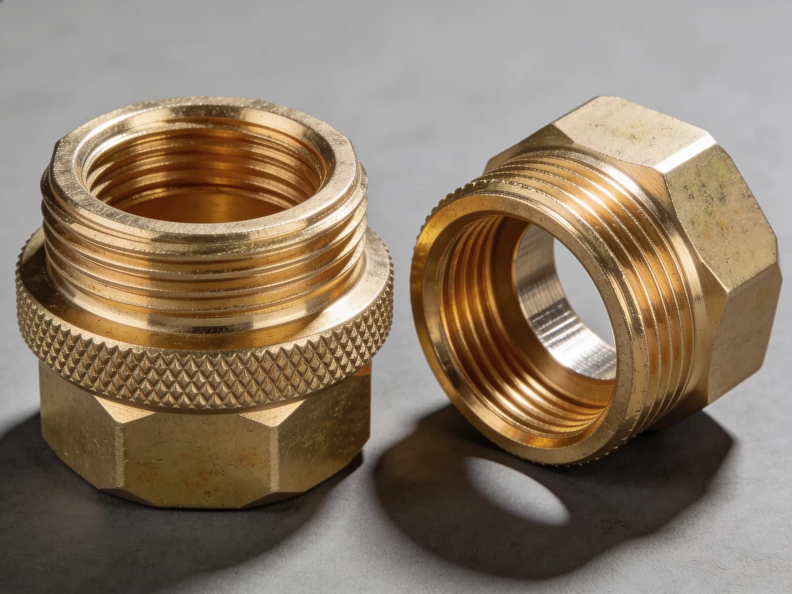 Brass Pipe Union — Solid brass, 1/2" BSP, knurled collar