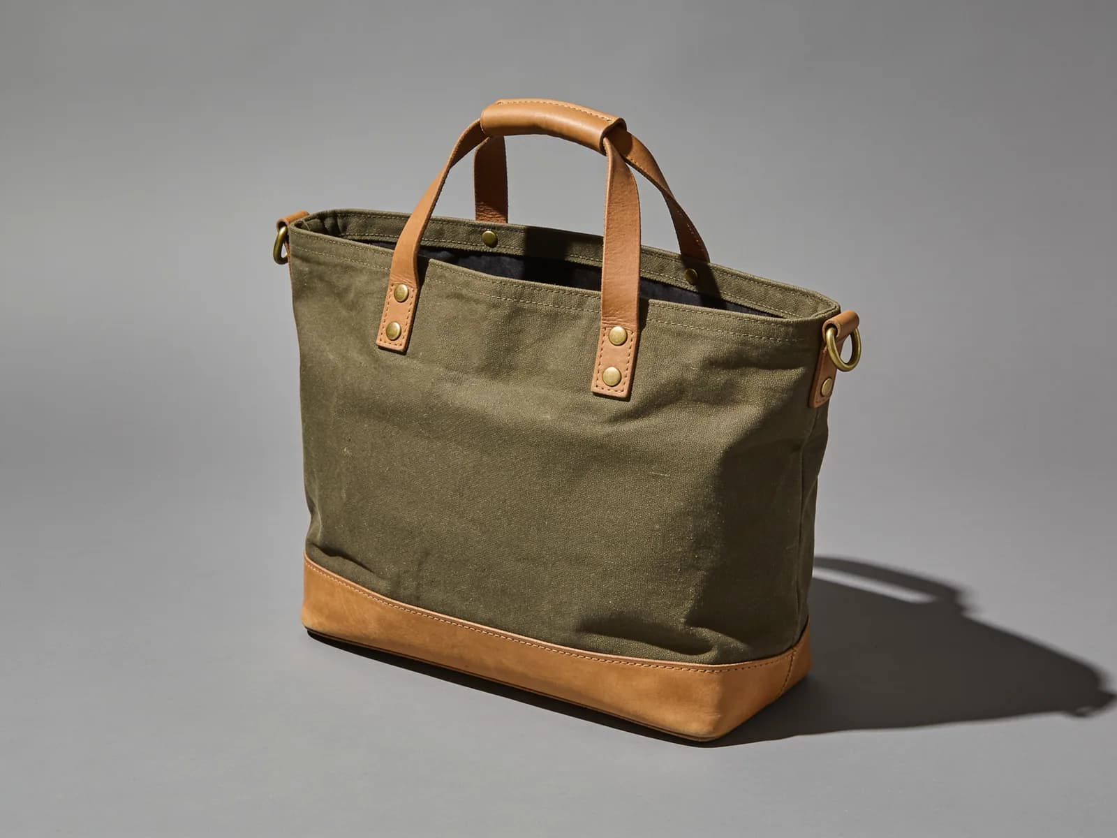 Waxed Canvas Tool Bag — 18 oz waxed duck, leather base, brass hardware
